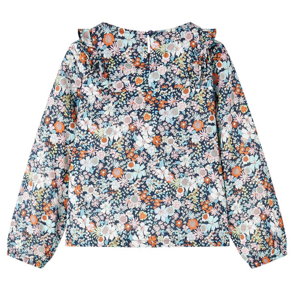 Детска риза с дълъг ръкав, тъмносиньо, 116