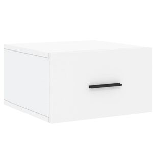 vidaXL Нощно шкафче за стенен монтаж, бяло, 35x35x20 см