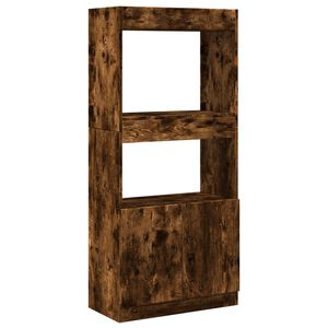 vidaXL Висок шкаф, опушен дъб, 63x33x140 см, инженерно дърво