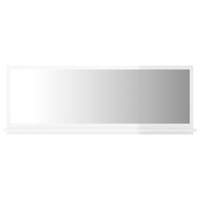 vidaXL Огледало за баня, бял гланц, 100x10,5x37 см, ПДЧ