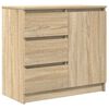vidaXL Бюфет с чекмеджета, дъб сонома, 71x35x65 см, инженерно дърво
