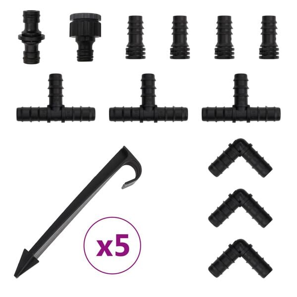 vidaXL Градински маркуч за капково напояване, черен, 0,6", 10 м, гума