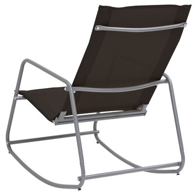 vidaXL Градински люлеещ се стол, черен, 95x54x85 см, textilene