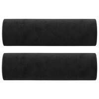 vidaXL Декоративни възглавници, 2 бр, черни, Ø15x50 см, кадифе