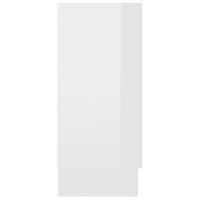 vidaXL Шкаф витрина, бял гланц, 120x30,5x70 см, ПДЧ