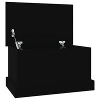 vidaXL Кутия за съхранение, черна, 50x30x28 см, инженерна дървесина
