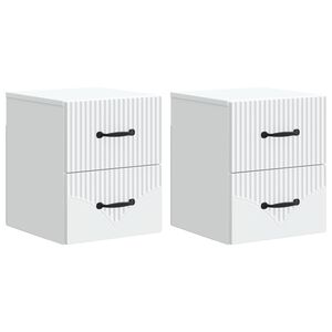 vidaXL Спален шкаф с монтаж на стена 2 pcs Бяло 34,5 x 33 x 40 см
