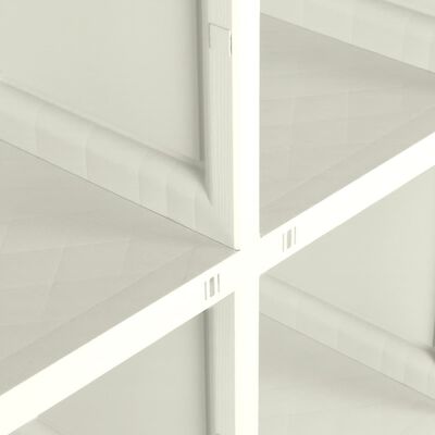 vidaXL Пластмасов шкаф, 79x43x125 см, дървен дизайн, ванилов лед