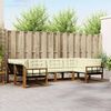 vidaXL Комплект дивани за открито 6 pcs Натурален и Крема