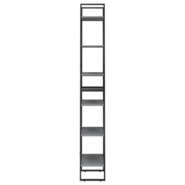 vidaXL Етажерка, сива, 60x30x210 см, борово дърво масив