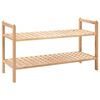 vidaXL Етажерка за обувки, орехово дърво масив, 69x26x40 cм