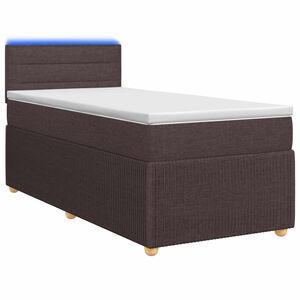vidaXL Континентално легло с матрак Тъмен кафяв 90 x 200 cm Текстил