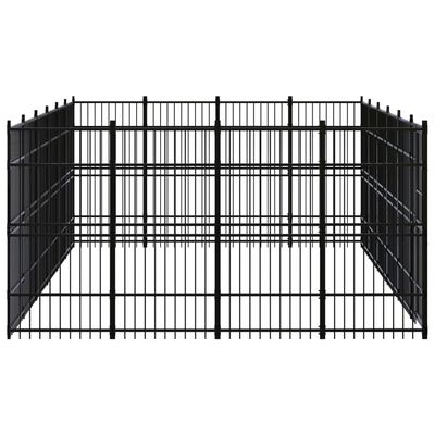 vidaXL Дворна клетка за кучета, стомана, 22,12 м²
