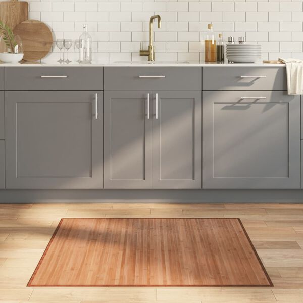 vidaXL Килим, правоъгълен, натурален, 80x100 см, бамбук