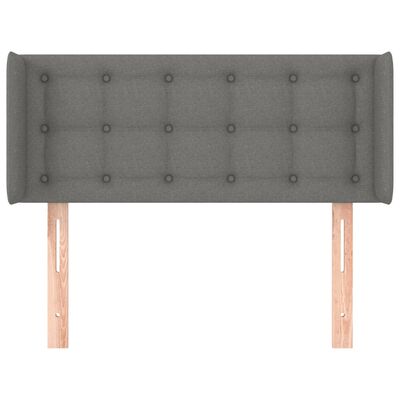 vidaXL Горна табла за легло, тъмносива, 93 x 16 x 78/88 см, плат