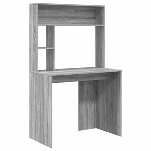 vidaXL Бюро Сив Сонома 91 x 50 x 149 см Инженерна дървесина