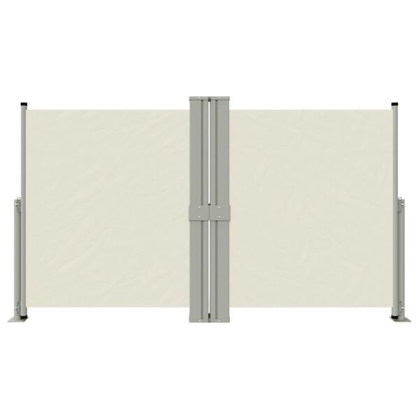 vidaXL Прибираща се странична тента, кремава, 140x1200 см