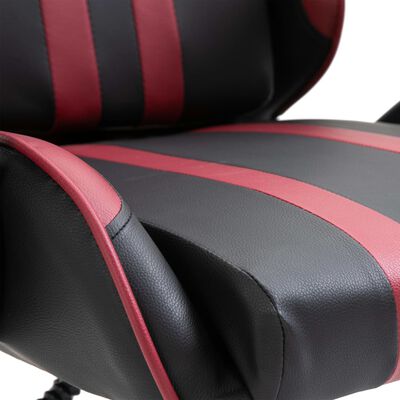 vidaXL Геймърски стол, виненочервено, изкуствена кожа