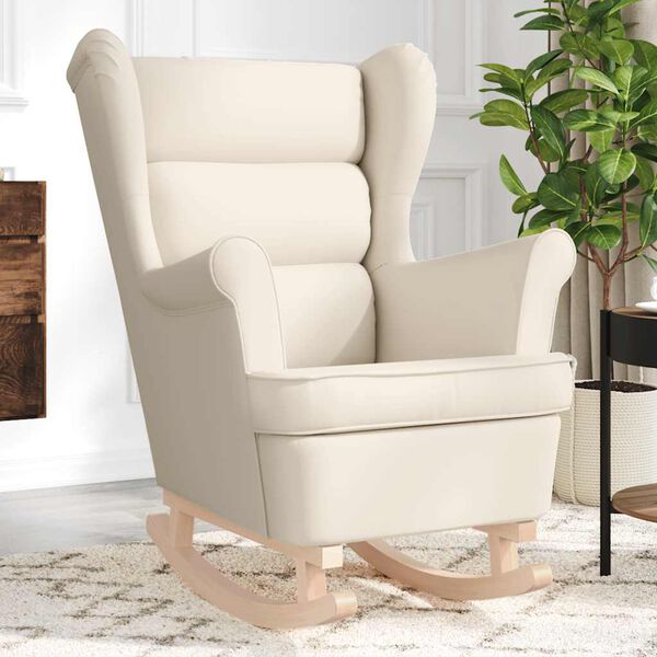 vidaXL Люлеещ се стол бял 74x90x102 cm Linen