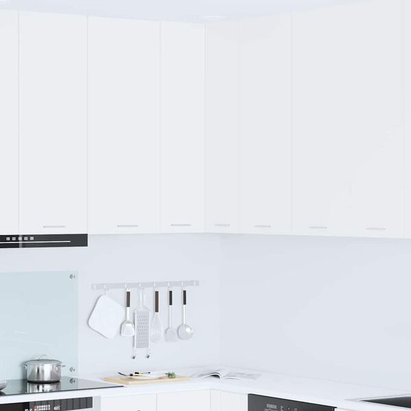 vidaXL Висящ шкаф със съхранение Бяло 57 x 57 x 100 см Инженерно дърво