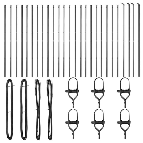 vidaXL Стълб за ограда. Друг 26 pcs Сив 3,2 x 3,2 x 210 см Стомана