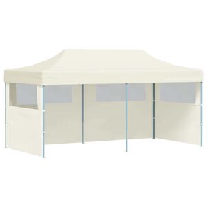 vidaXL Сгъваема pop-up парти шатра, кремава, 3x6 м