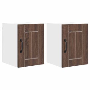 vidaXL Стенен шкаф LUCCA 2 pcs Кафяв дъб 30 x 31 x 40 см