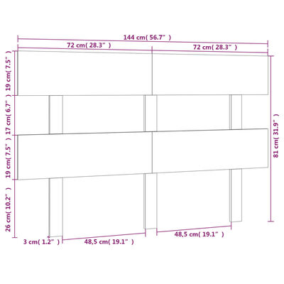 vidaXL Горна табла за легло, черна, 144x3x81 см, бор масив