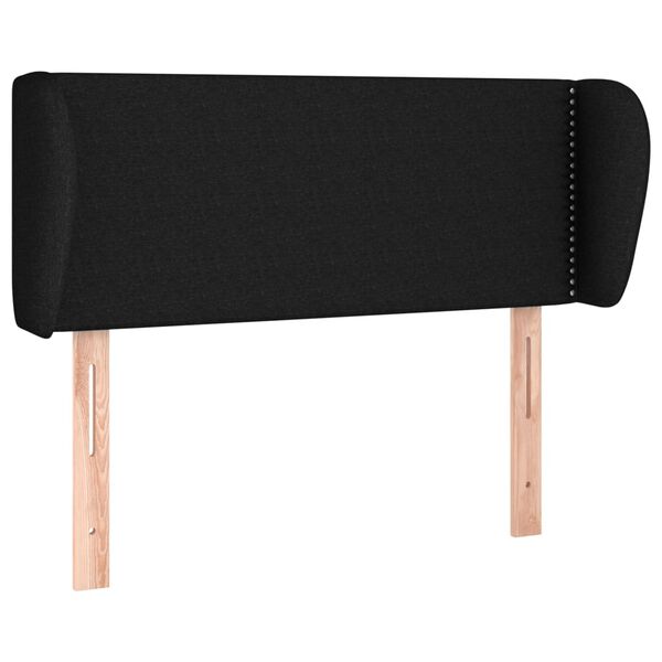 vidaXL Горна табла за легло с уши, черна, 93x23x78/88 см, плат