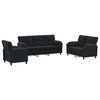 vidaXL Комплект дивани 3 pcs Черно Кадифе