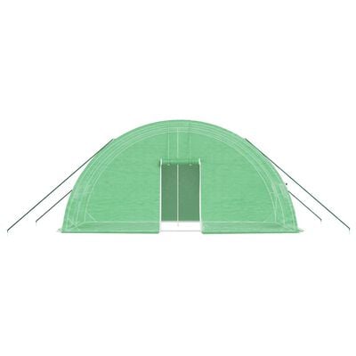 vidaXL Оранжерия със стоманена рамка зелена 12 м² 6x2x2,85 м