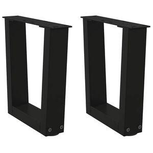 vidaXL Крака за масичка за кафе, V-образни, 2 бр., черни, 30 x (30-31,3) см, стомана