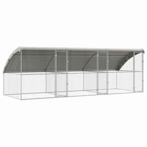vidaXL Кучешка клетка 3 бр. Сребрист 6 x 2 x 2 m Поцинкована стомана