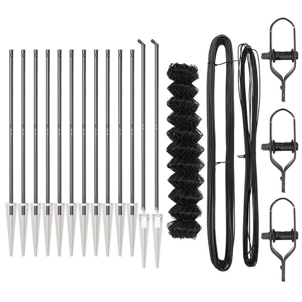 vidaXL Стълб за ограда. Сив 25 x 1,2 м (мрежа 60 x 60 мм)