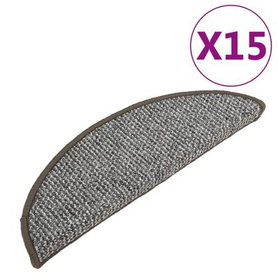 vidaXL Постелки за стъпала, 15 бр, сиви, 65x21x4 см