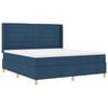 vidaXL Легло с пружинирана основа с таблото Синьо 180 x 200 cm текстил