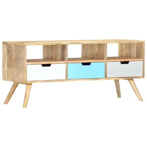 vidaXL ТВ шкаф, 110x35x48 см, мангово дърво масив