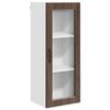 vidaXL Стенен стъклен шкаф PORTO Кафяв дъб 40 x 31 x 100 см
