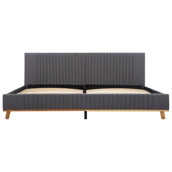 vidaXL Рамка за легло, светлосива, плат, 160x200 см