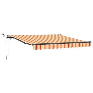 vidaXL Прибираща се тента Жълт и оранжев 300 x 250 cm Полиестер