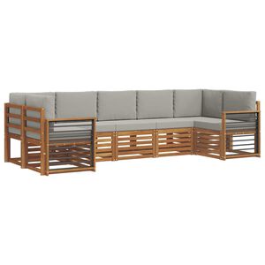 vidaXL Комплект секционен диван 7 pcs Естествено и светло сиво