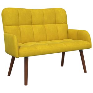 vidaXL Двуместна софа Жълто 115 x 61 x 87 см Кадифе