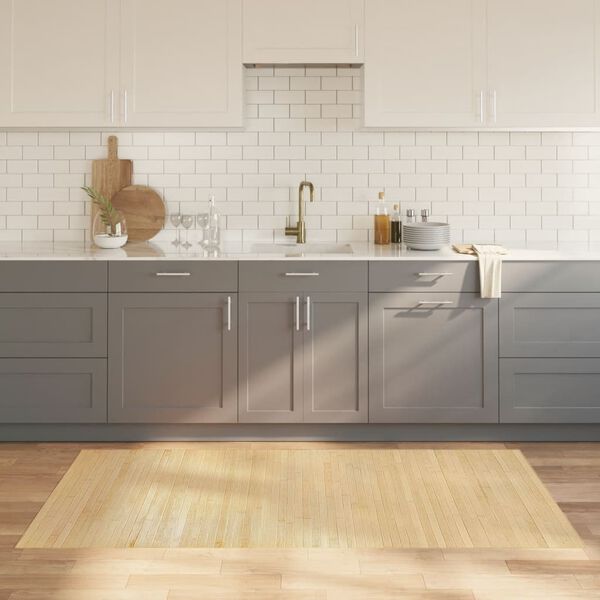 vidaXL Килим, правоъгълен, светъл натурален, 100x200 см, бамбук