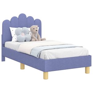 vidaXL Легло за малко с главна дъска Дънково син 70 x 140 cm текстил