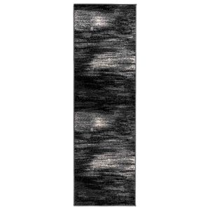 vidaXL Килим с пътека FLORNES Тъкан Черно Четки 67 x 200 cm ПП 7 mm