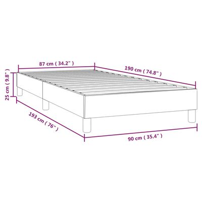 vidaXL Боксспринг рамка за легло таупе 90x190 см плат