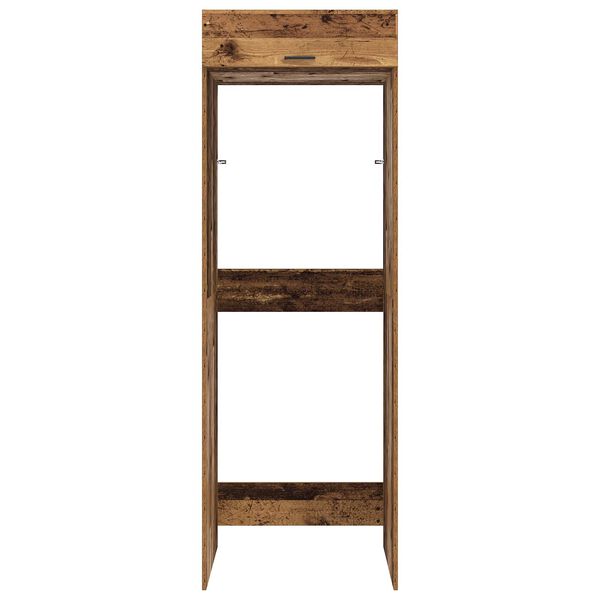 vidaXL Шкаф за пералня Старо дърво 67,5 x 68 x 200 см Инженерно дърво