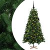 vidaXL Изкуствена коледна елха с топки 120 см 150 LED светодиода