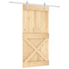 vidaXL Преплъзваща се врата Естествено и бяло 100 x 210 cm