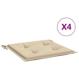 vidaXL Възглавници за столове 4 бр бежови 40x40x3 см Оксфорд плат